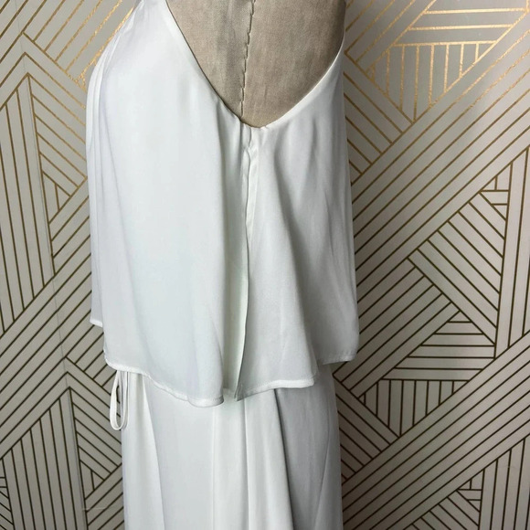 ATM Anthony Thomas Melilo Tie-detailed Georgette Midi Dress In Chalk Size Medium - Picture 7 of 12